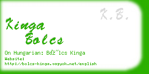 kinga bolcs business card